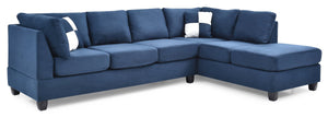 English Elm Malone Navy Blue Sectional Sofa - Modular Design, Comfort Foam Seating & Removable Back For Easy Delivery B078S00058