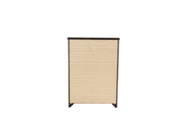 English Elm Bedroom Rustic Light Grey 5-Drawer Chest of Drawers — Compact Pine Storage Cabinet, Simple Stylish Design B011P236771