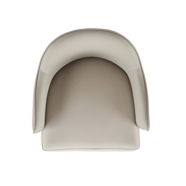 English Elm Hillman Wood Armchair Light Grey - Vegan Leather & Velvet Upholstery, Solid Beech Frame, 330lb Capacity B365P397831