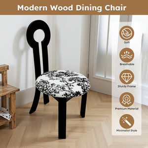 English Elm Dining Chairs Set Of 2 - Elegant Linen Upholstered Wood Grain Design For Modern Dining Spaces W2700P338558