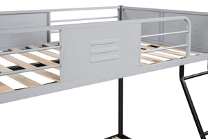 English Elm Metal Twin Over Full Bunk Bed - Heavy-Duty Steel Frame, Safety Guardrails, No Box Spring Needed! W427P154966
