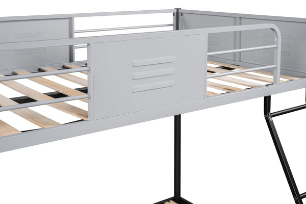 English Elm Metal Twin Over Full Bunk Bed - Heavy-Duty Steel Frame, Safety Guardrails, No Box Spring Needed! W427P154966