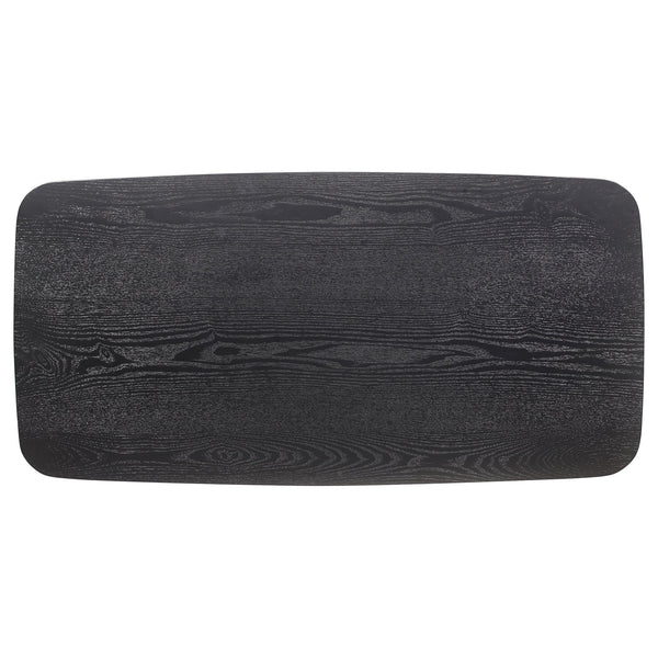 English Elm Bivens Black 3-piece Rectangular Coffee Table Set — Mid-Century Black Ash Veneer, Solid Wood Durability B062P299899