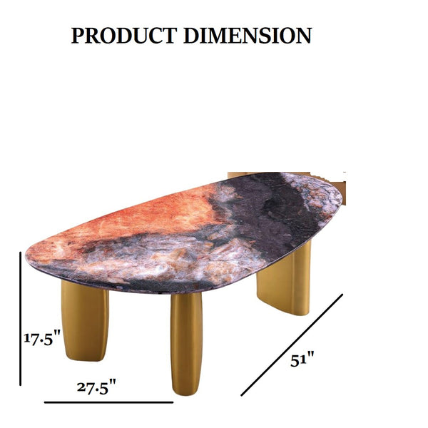 English Elm Contemporary 3-Piece Table Set: Stylish Coffee Table & End Tables With Sintered Stone Top & Gold Legs B2741S00643