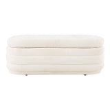 OSP Home Furnishings Clifford Storage Bench Snow Sherpa