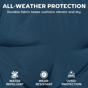 English Elm Outdoor Chaise Lounge Cushion Set Uv Resistant Polyester with Foam Fill for Patio Navy Blue T3971P475967