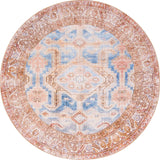Unique Loom Timeless Paul Machine Made Medallion Rug Blue, Beige/Brown/Rust Red 7' 7" x 7' 9"