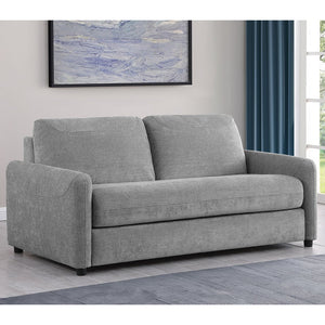 English Elm Welker Grey Upholstered Sleeper Sofa with Memory Foam Queen Mattress, Modern Convertible Sofa for Guests, Family Rooms B062P375528