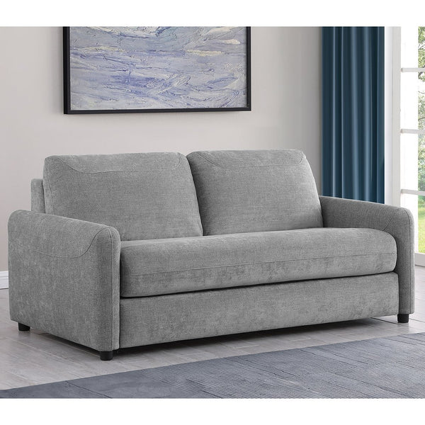 English Elm Welker Grey Upholstered Sleeper Sofa with Memory Foam Queen Mattress, Modern Convertible Sofa for Guests, Family Rooms B062P375528