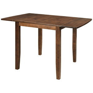 English Elm Topmax Drop Leaf Wood Breakfast Nook Table Set with X Back Chairs for Two Walnut N717S000164D