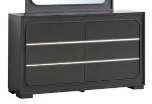 English Elm Milan Modern White Dresser with Integrated Led Lighting and Full Extension Drawers Wenge B078P497941