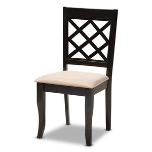 Baxton Studio Baxton Studio Modern 5-Piece Dining Set with Espresso Brown Finish and Comfortable Upholstered Chairs Verner Sand RH330C-Sand/Dark Brown-5PC Dining Set