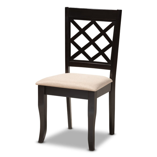 Baxton Studio Baxton Studio Modern 5-Piece Dining Set with Espresso Brown Finish and Comfortable Upholstered Chairs Verner Sand RH330C-Sand/Dark Brown-5PC Dining Set