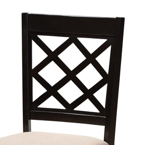 Baxton Studio Baxton Studio Modern 5-Piece Dining Set with Espresso Brown Finish and Comfortable Upholstered Chairs Verner Sand RH330C-Sand/Dark Brown-5PC Dining Set