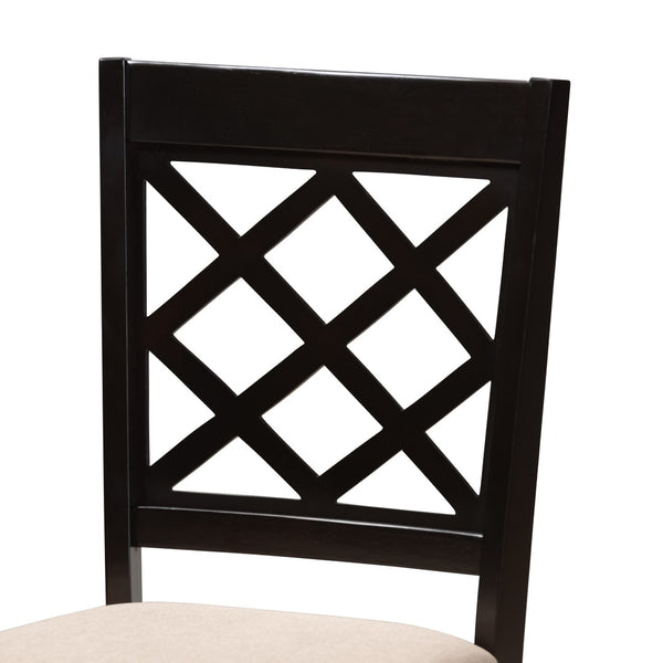 Baxton Studio Baxton Studio Modern 5-Piece Dining Set with Espresso Brown Finish and Comfortable Upholstered Chairs Verner Sand RH330C-Sand/Dark Brown-5PC Dining Set