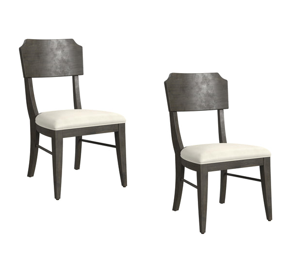 Basset Mirror Kellan Modern Dining Chair Set Of 2 - Stylish Clip Corner Design, Charcoal Finish & Comfort Foam Seats Brown Rubber Wood 9725-dr-800-2