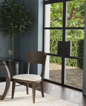 Basset Mirror Kellan Modern Dining Chair Set Of 2 - Stylish Clip Corner Design, Charcoal Finish & Comfort Foam Seats Brown Rubber Wood 9725-dr-800-2