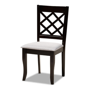 Baxton Studio Baxton Studio Jana 5-Piece Dining Set: Modern Grey Upholstered Chairs & Dark Brown Wood Table Jana-Grey/Dark Brown-5PC Dining Set