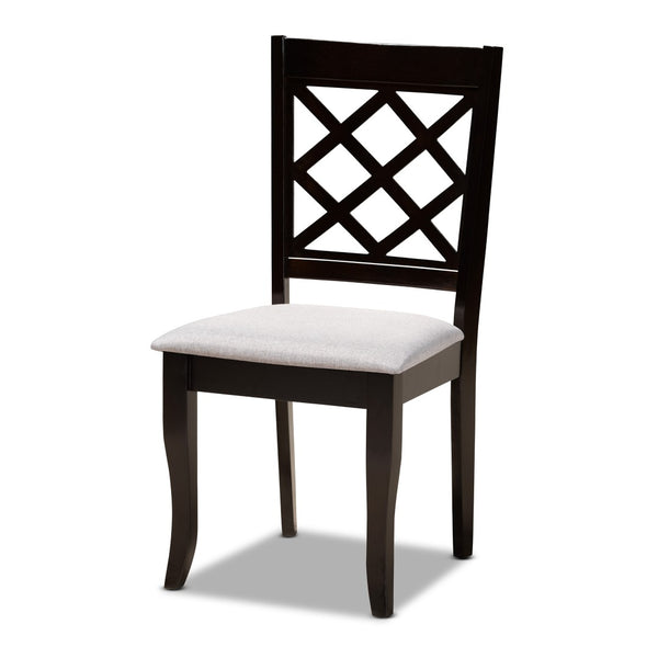 Baxton Studio Baxton Studio Jana 5-Piece Dining Set: Modern Grey Upholstered Chairs & Dark Brown Wood Table Jana-Grey/Dark Brown-5PC Dining Set
