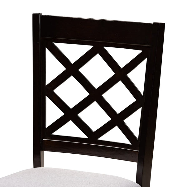 Baxton Studio Baxton Studio Jana 5-Piece Dining Set: Modern Grey Upholstered Chairs & Dark Brown Wood Table Jana-Grey/Dark Brown-5PC Dining Set