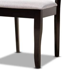 Baxton Studio Baxton Studio Jana 5-Piece Dining Set: Modern Grey Upholstered Chairs & Dark Brown Wood Table Jana-Grey/Dark Brown-5PC Dining Set