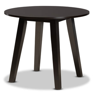 Baxton Studio Baxton Studio Daisy 5-Piece Dining Set - Modern Grey Fabric Chairs & Circular Table for Stylish Dining Daisy-Grey/Dark Brown-5PC Dining Set