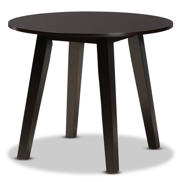 Baxton Studio Baxton Studio Daisy 5-Piece Dining Set - Modern Grey Fabric Chairs & Circular Table for Stylish Dining Daisy-Grey/Dark Brown-5PC Dining Set