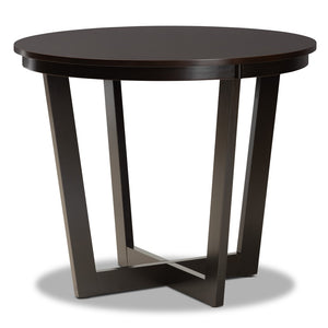 Baxton Studio Baxton Studio Selby 5-Piece Modern Dining Set - Grey Upholstered Chairs & Dark Brown Table Design Selby-Grey/Dark Brown-5PC Dining Set