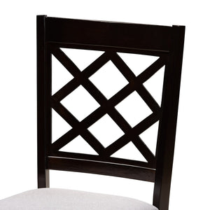Baxton Studio Baxton Studio Selby 5-Piece Modern Dining Set - Grey Upholstered Chairs & Dark Brown Table Design Selby-Grey/Dark Brown-5PC Dining Set