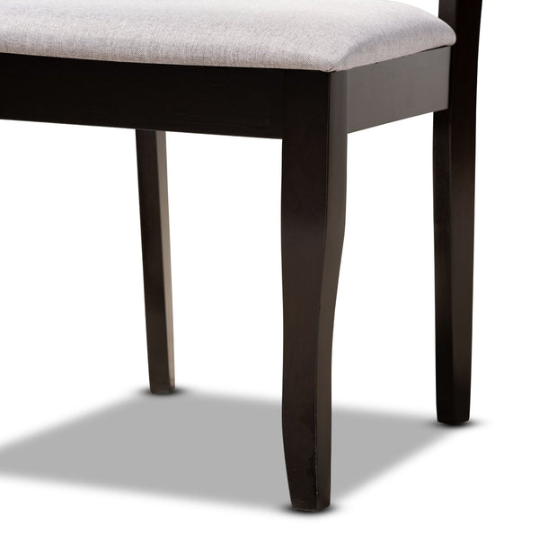 Baxton Studio Baxton Modern 6-Piece Dining Set with Grey Upholstered Seats and Elegant Walnut Wood Finish Andor Dark RH330C-Grey/Dark Brown-6PC Dining Set