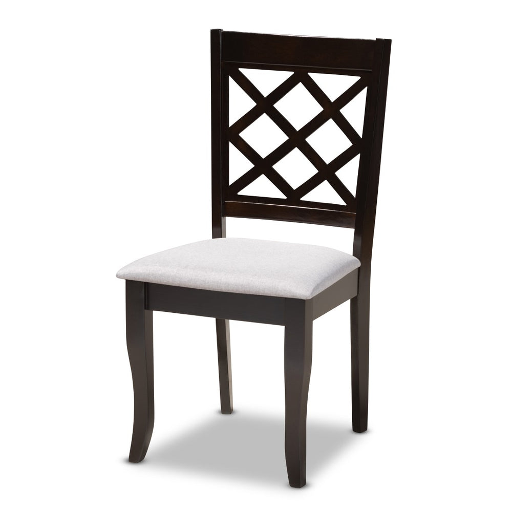 Baxton Studio Baxton Studio Modern 5-Piece Dining Set with Espresso Brown Finish and Comfortable Upholstered Chairs Verner Grey RH330C-Grey/Dark Brown-5PC Dining Set