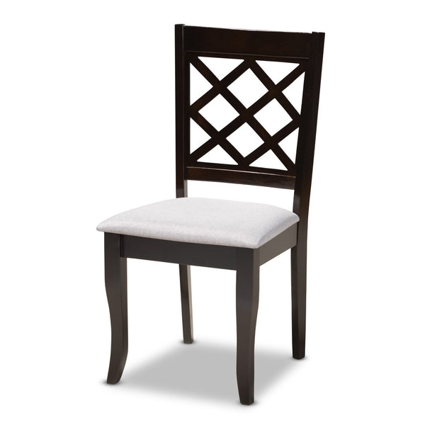 Baxton Studio Baxton Studio Modern 5-Piece Dining Set with Espresso Brown Finish and Comfortable Upholstered Chairs Verner Grey RH330C-Grey/Dark Brown-5PC Dining Set