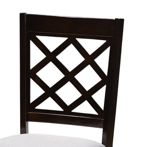 Baxton Studio Baxton Studio Modern 5-Piece Dining Set with Espresso Brown Finish and Comfortable Upholstered Chairs Verner Grey RH330C-Grey/Dark Brown-5PC Dining Set