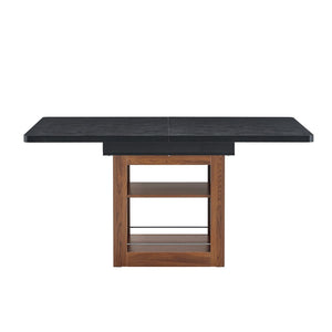 English Elm Only Extendable Dining Tabletop Foldout Surface for Compact Apartment and Kitchen Spaces Black W1151P411352