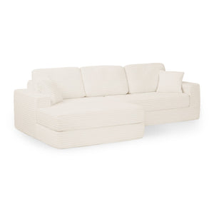 English Elm Left Sectional Corduroy Sleeper Sofa Modular L Shape Design for Modern Apartments W487S00300