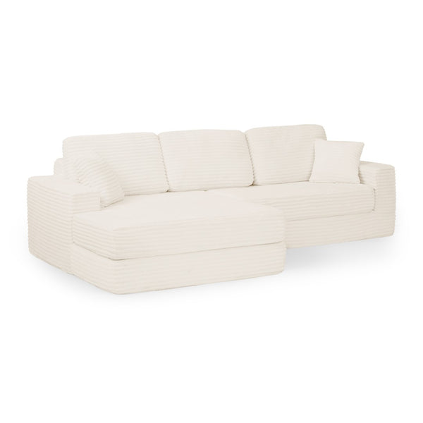 English Elm Left Sectional Corduroy Sleeper Sofa Modular L Shape Design for Modern Apartments W487S00300