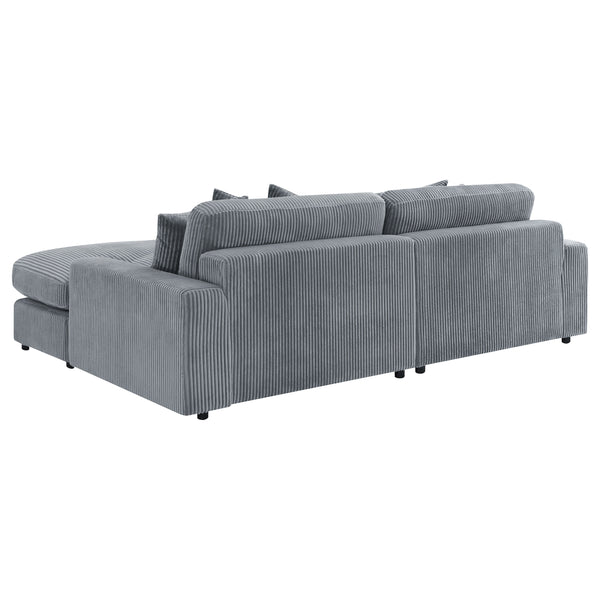 English Elm Marcus Fog Modular Reversible Sectional Sofa with Pillows – Terracotta Fog Upholstery, Track Arms, Ottoman Lounge B062S01211