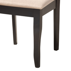 Baxton Studio Baxton Thea Modern 5-Piece Dining Set with Beige Upholstery & Dark Brown Wood for Stylish Gatherings Thea-Sand/Dark Brown-5PC Dining Set