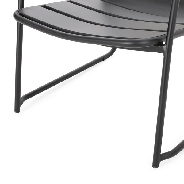 English Elm Christopher Knight Home® - CONRAD Chair with Sleek Iron Frame, Comfortable Curved Seat, Durable Outdoor/Indoor Accent Seating Matte Black 65197.00BLK