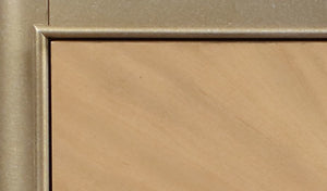 English Elm Dodie Champagne & Natural Oak Sunburst Console Cabinet with Art Deco Hardware, Cord Management B2726P285785