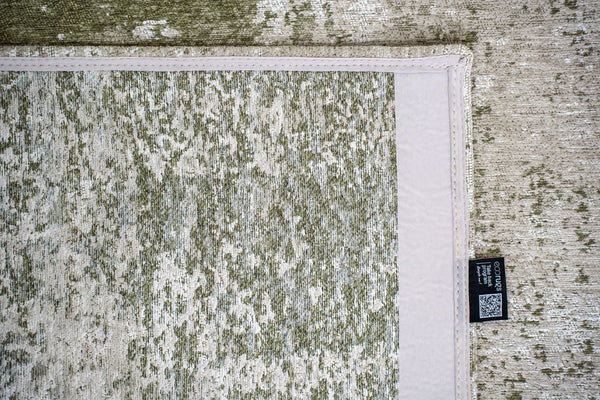 Louis De Poortere Mad Men Virgin Land - Mercury Rug: Embrace Cosmic Serenity With Eco-friendly Textures And Design Green ,Beige,White 100% Pet Poly (40% Rpet) 118315-louis-de-poortere