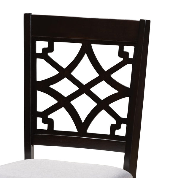 Baxton Studio Baxton Studio 5-Piece Modern Dining Set in Grey Fabric & Dark Brown Wood – Stylish & Space-Saving Elena-Grey/Dark Brown-5PC Dining Set