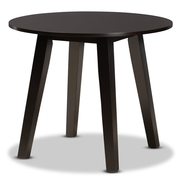 Baxton Studio Baxton Mya 5-Piece Dining Set - Modern Grey Upholstered Chairs & Dark Brown Wood Table for Elegance Mya-Grey/Dark Brown-5PC Dining Set