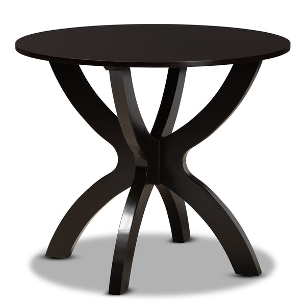 Baxton Studio Baxton Studio Sandra 5-Piece Modern Grey Upholstered Dining Set with Dark Brown Wood Table & Chairs Sandra-Grey/Dark Brown-5PC Dining Set