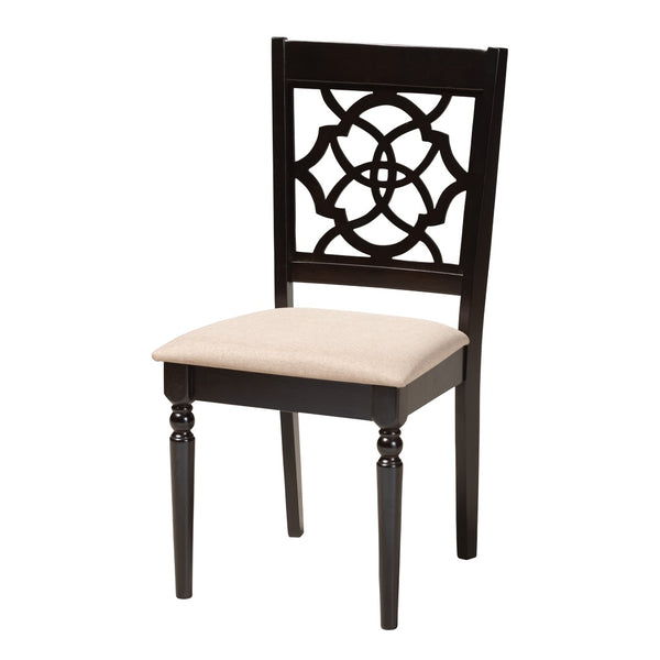 Baxton Studio Baxton Studio Sadie 5-Piece Dining Set in Beige Fabric & Espresso Wood - Modern Elegance for Small Spaces Sadie-Sand/Dark Brown-5PC Dining Set