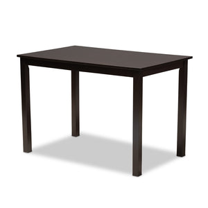 Baxton Studio Baxton Renaud 5-Piece Dining Set: Modern Oak Table & Upholstered Chairs in Espresso Finish RH332C-Sand/Dark Brown-5PC Dining Set
