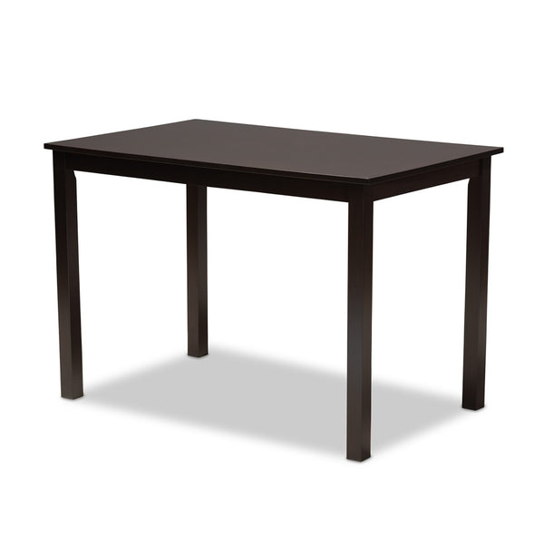 Baxton Studio Baxton Renaud 5-Piece Dining Set: Modern Oak Table & Upholstered Chairs in Espresso Finish RH332C-Sand/Dark Brown-5PC Dining Set