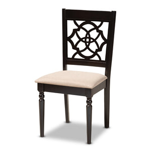 Baxton Studio Baxton Renaud 5-Piece Dining Set: Modern Oak Table & Upholstered Chairs in Espresso Finish RH332C-Sand/Dark Brown-5PC Dining Set