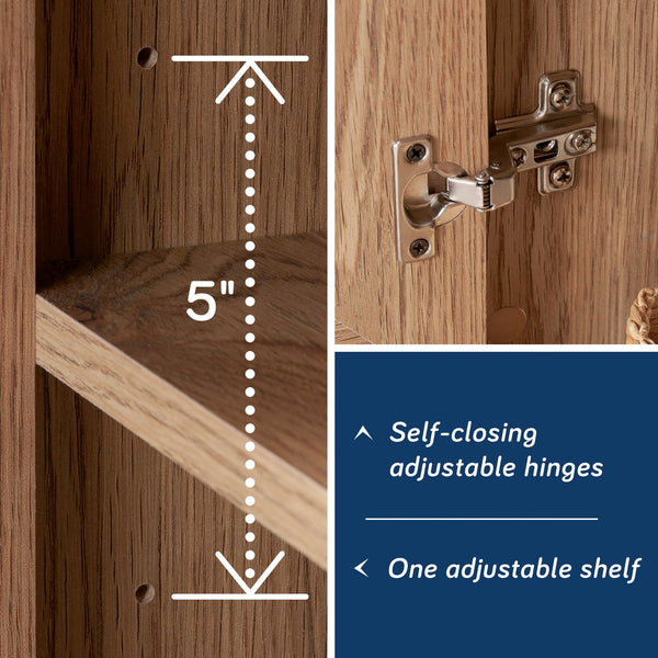 English Elm Night Stand - Rustic Brown Compact Storage Solution With Reversible Door, Ideal For Small Spaces B356P367971