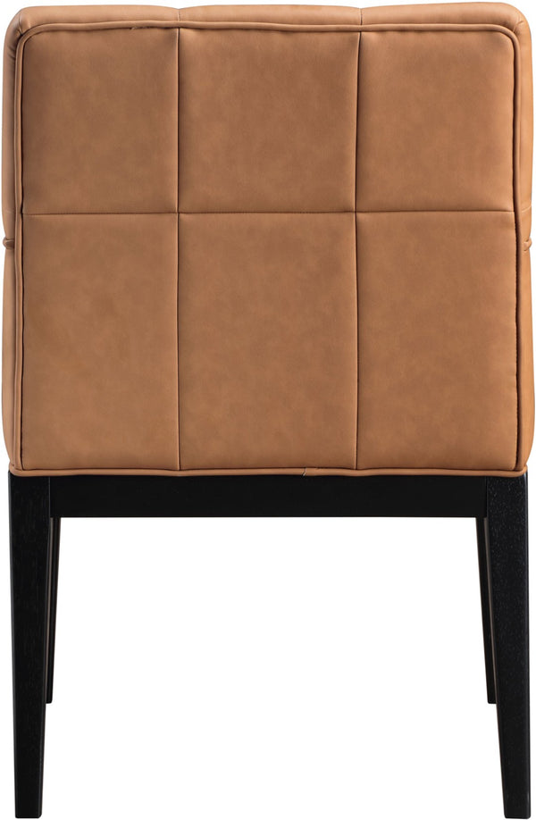 Meridian Furniture Adrian Vegan Leather Dining Arm Chair with Solid Wood Frame for Modern Home Seating Cognac 972 972Cognac-AC